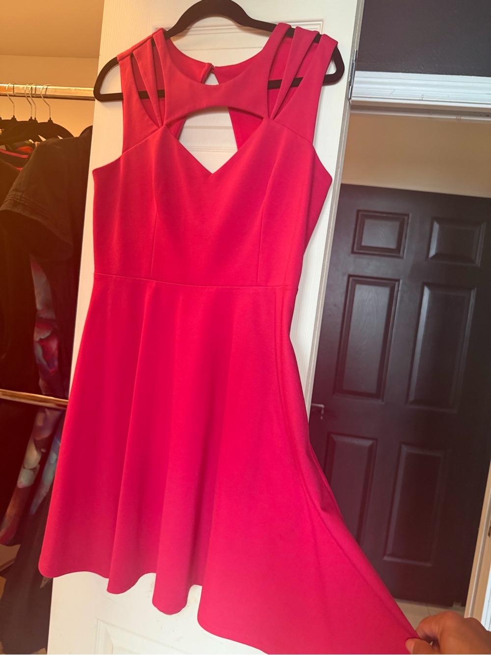 Betsey Johnson Fuchsia Cutout Fit-and-Flare Dress - Picture 5 of 5